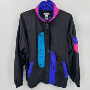 Vintage 80s 90s Tracksuit Windbreaker Jacket Bocoo Colorful Oversized Zip Up M